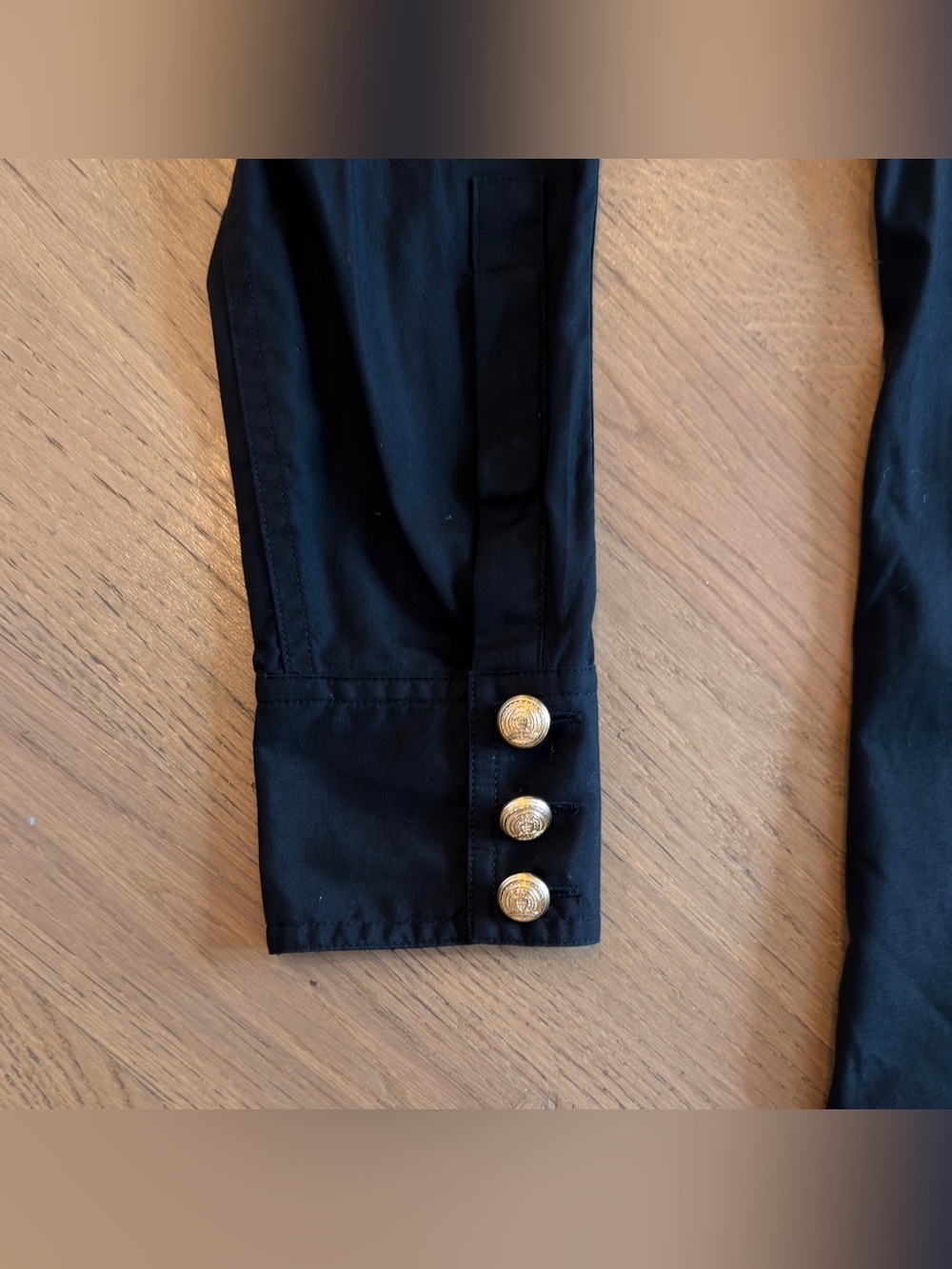 Balmain x H&M Black Double-Breasted Military Shirt Jacket - Picture 2 of 6